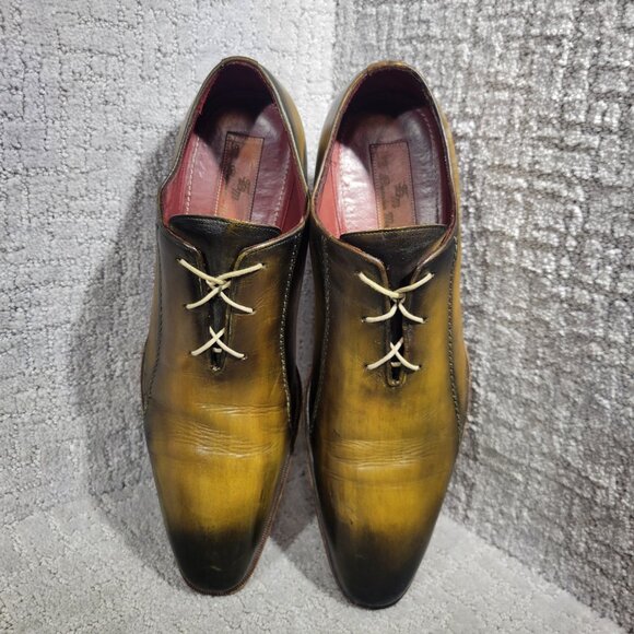 Bespoken Mogul Men's Size EU 45.5 Luxury Green Leather Oxford Dress Shoes 1973 - Picture 6 of 13